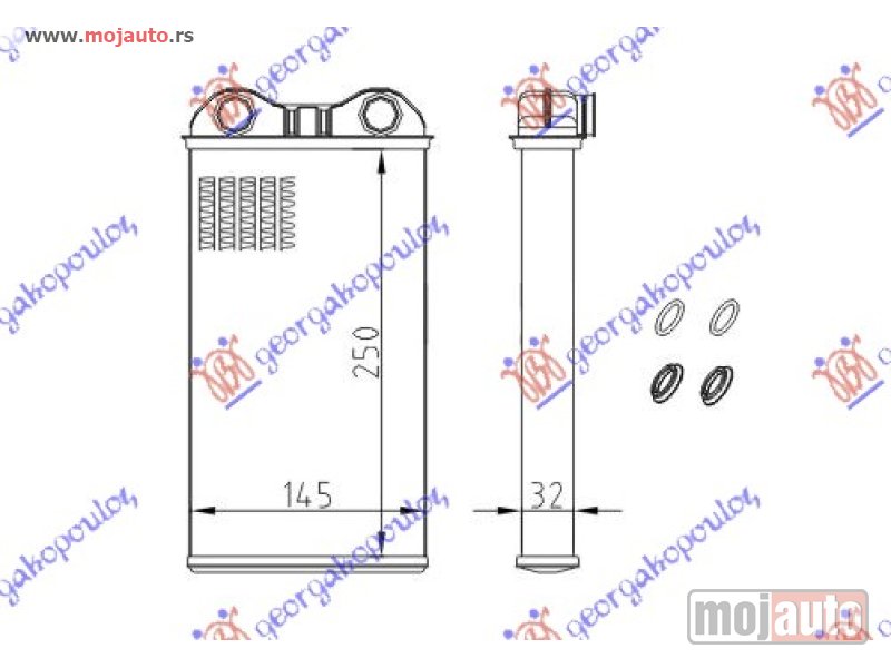 Glavna slika -  GREJAC KABINE (255x147) (TIP VALEO) Nissan primastar 06-16 -dostupno - MojAuto