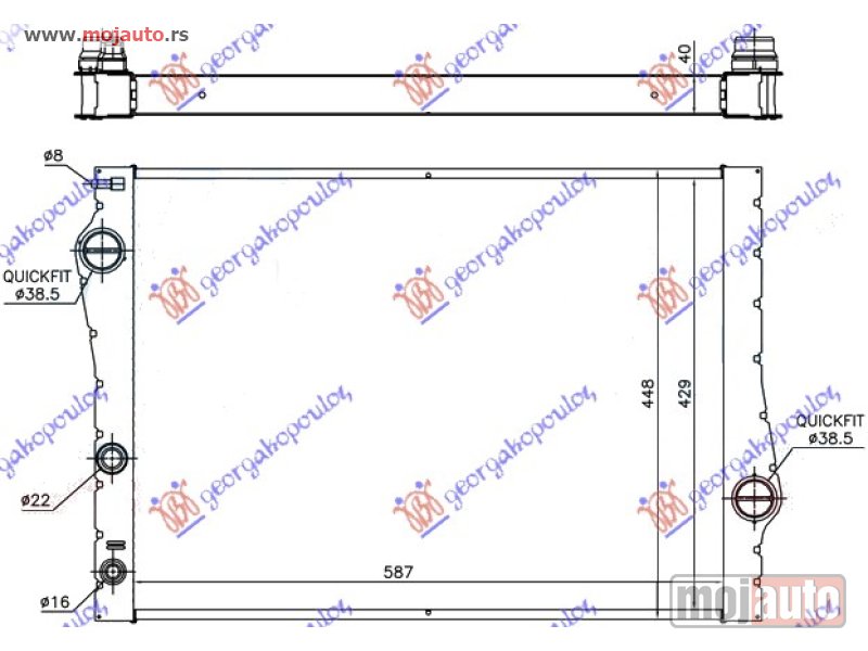 Glavna slika -  HLADNJAK MOTORA 3.0i 24V 3.0 TD (587x429x40) Bmw x5 (e70) 10-13 -dostupno - MojAuto