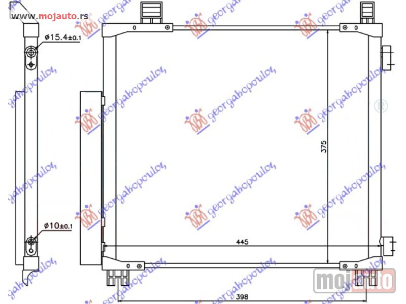 Glavna slika -  HLADNJAK KLIME 1.0 12v/1.3 VVTi BENZIN - 1.4 D4D DIZEL (415x375x16) Toyota iq 09-16 -dostupno - MojAuto