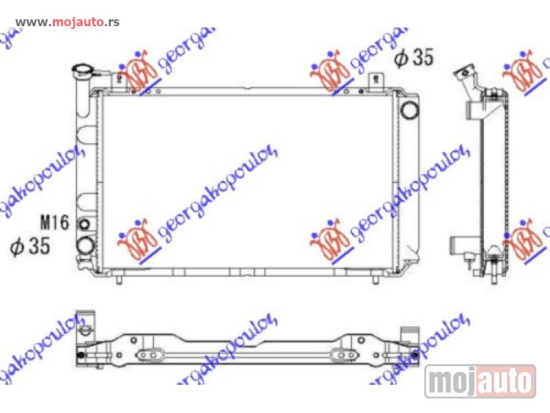 Glavna slika -  HLADNJAK MOTORA 1.4/1.6C (59x35) Nissan sunny (n13) 90-91 -dostupno - MojAuto