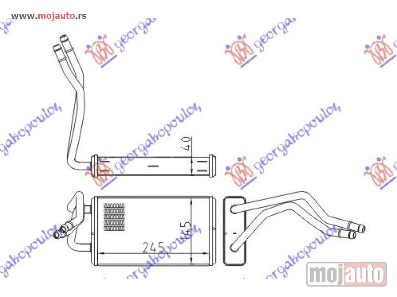 Glavna slika -  GREJAC KABINE (+AC) (247x146) Ford transit 00-06 -dostupno - MojAuto
