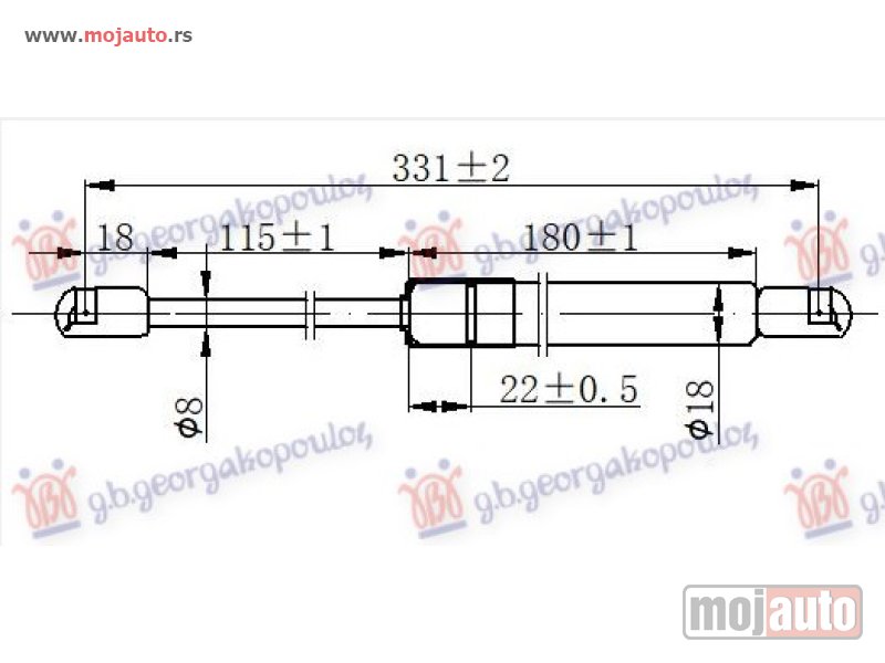 Glavna slika -  AMORTIZER GEPEK VRATA (CABRIO) (331L-520N) Audi tt 06-14 -dostupno - MojAuto