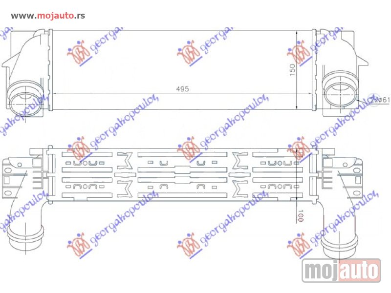 Glavna slika -  HLADNJAK INTERKULERA 3.0 (30-35dx) DIZEL (495x145x100) Bmw x3 (f25) 11-14 -dostupno - MojAuto