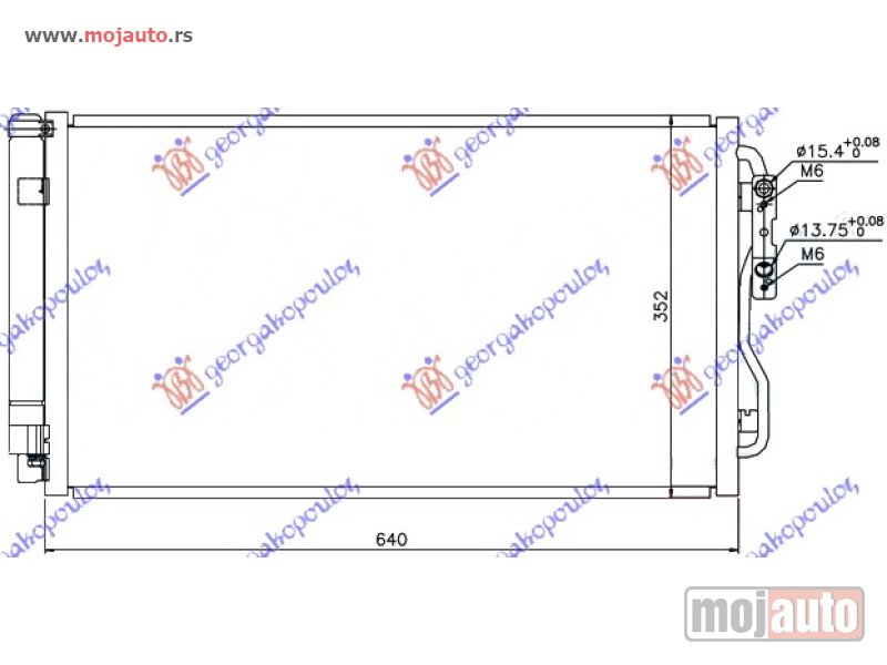 Glavna slika -  HLADNJAK KLIME BENZIN/DIZEL (600x340x16) Bmw series 3 (f30/f31) sdn/s.w. 12-14 -dostupno - MojAuto