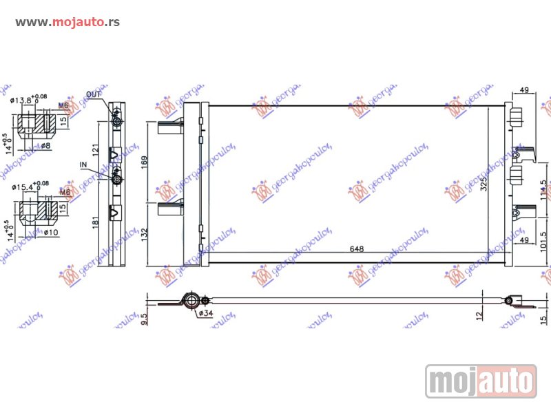 Glavna slika -  HLADNJAK KLIME 1.5 (216/218i) BENZIN (648x348x12) Bmw series 2 (f44) gran coupe 19- -dostupno - MojAuto