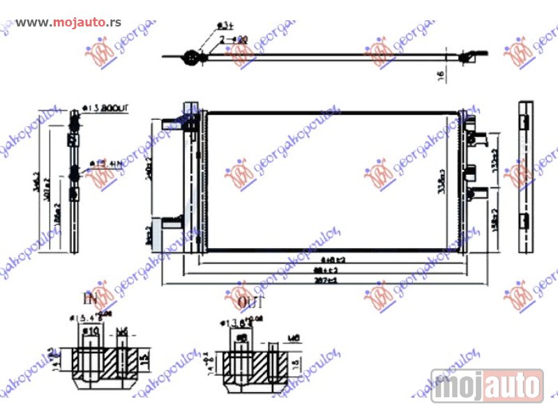 Glavna slika -  HLADNJAK KLIME BENZIN - 1.5 (225xe) HIBRID (620X340X16) Bmw x1 (f48) 19-22 -nedostupno - MojAuto