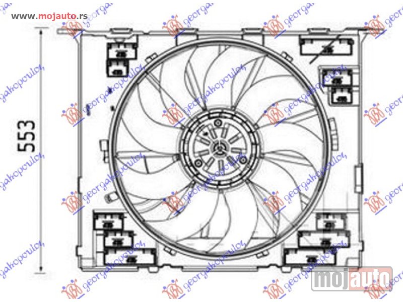 Glavna slika -  VENTILATOR KOMPLET (2.0/3.0 BENZIN) (484mm) (400W) (4 PIN) Bmw series 7 (g11/g12) 19-22 -dostupno - MojAuto