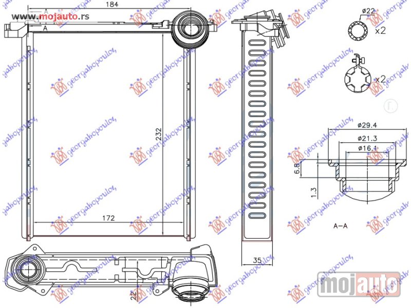 Glavna slika -  GREJAC KABINE (172x232x22) Citroen c3 picasso 12-16 -dostupno - MojAuto