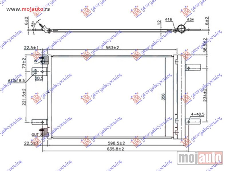 Glavna slika -  HLADNJAK KLIME BENZIN/DIZEL (525x335x12) Citroen c4 picasso 14-17 -dostupno - MojAuto