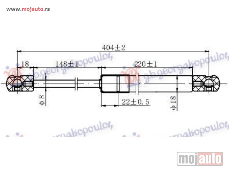 Glavna slika -  AMORTIZER GEPEK VRATA (405L-615N) Dacia duster 10-17 -dostupno - MojAuto