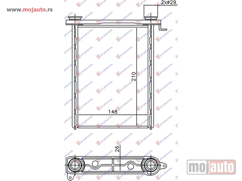 Glavna slika -  GREJAC KABINE (148x210x26) Renault megane h/b - s.w. 08-14 -dostupno - MojAuto