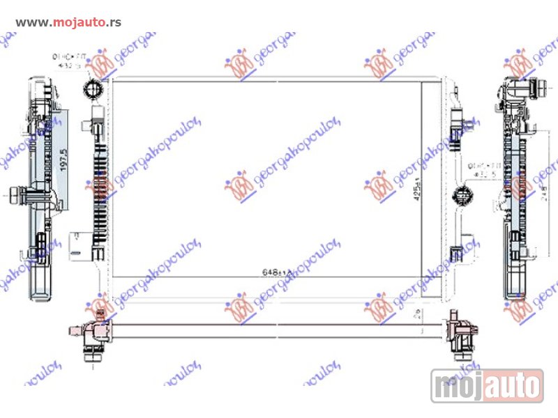 Glavna slika -  HLADNJAK MOTORA 2.0 GTI BENZIN (650x425x26) Audi a1 18- -nedostupno - MojAuto