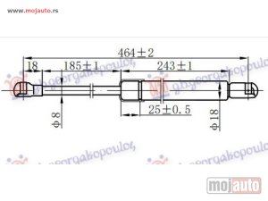 NOVI: delovi  AMORTIZER GEPEK VRATA (465L-360N) Hyundai i10 10-13 -dostupno