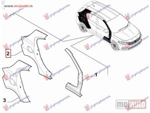 NOVI: delovi  ZADNJI BLATOBRAN (H/B) (O) Desno Fiat tipo 21- -nedostupno