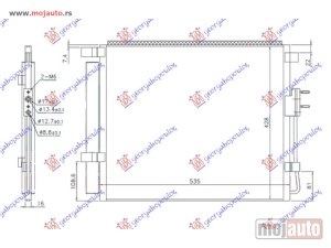NOVI: delovi  HLADNJAK KLIME 2.0/2.2 CRDi DIZEL (490x430x16) (HALLA TIP) Hyundai santa fe 16-18 -dostupno