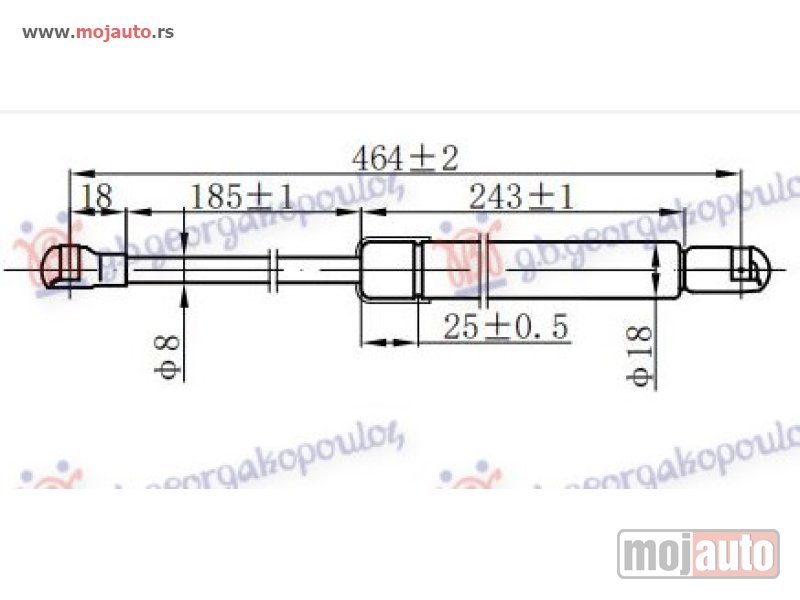 Glavna slika -  AMORTIZER GEPEK VRATA (465L-360N) Hyundai i10 10-13 -dostupno - MojAuto
