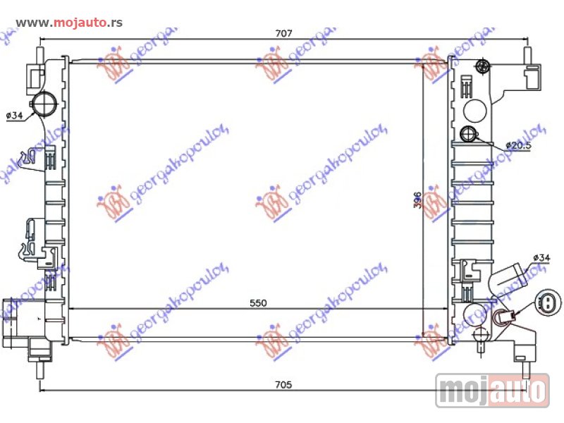 Glavna slika -  HLADNJAK MOTORA 1.2i/1.4i (55x39.6x17) Chevrolet aveo sdn-h/b 12- -dostupno - MojAuto