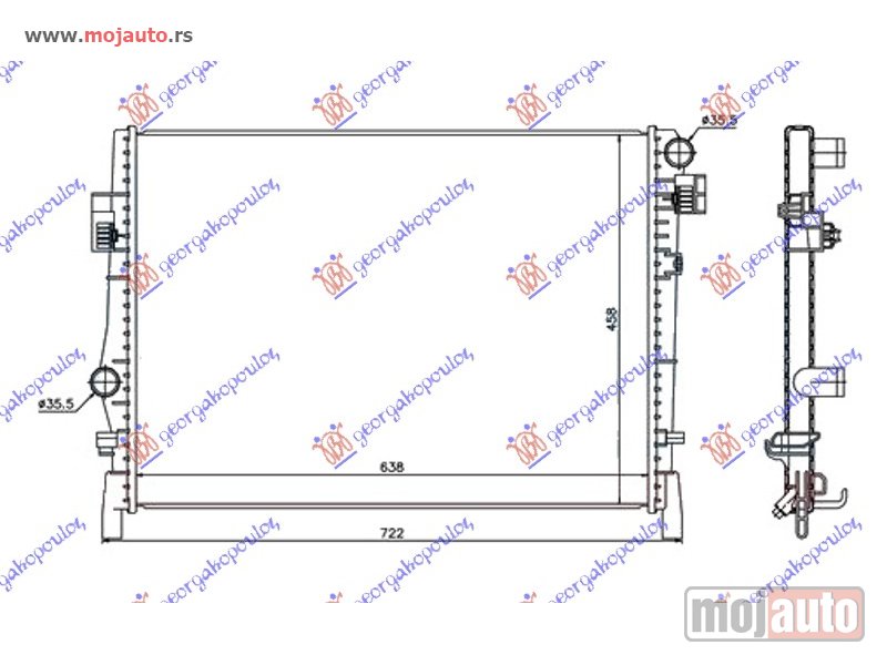Glavna slika -  HLADNJAK MOTORA ZA SVE MODELE BENZIN/DIZEL (638x458x16) Fiat freemont 11- -dostupno - MojAuto