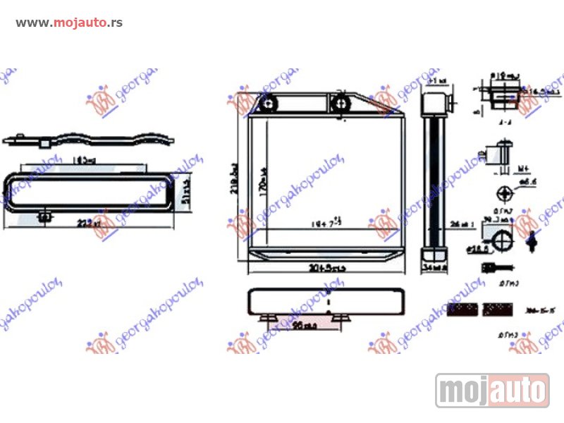 Glavna slika -  GREJAC KABINE 0.9/1.4i 16V TURBO BENZIN - 1.3/1.6 Multijet DIZEL (170x195x26) Fiat 500 l 12-17 -dostupno - MojAuto