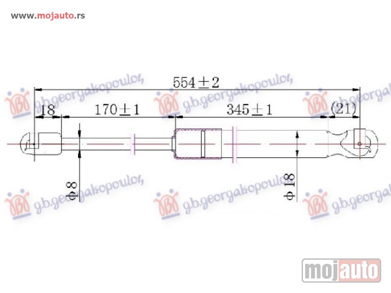 Glavna slika -  AMORTIZER GEPEK VRATA (554L-680N) Fiat 500 l 12-17 -dostupno - MojAuto