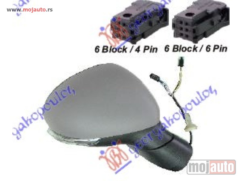 Glavna slika -  RETROVIZOR ELEKTRICNI SA GREJACEM PM (ELEKTRO-SKLOPIV) (MIGAVAC) (SENZOR) (KONVEKSNO STAKLO) Desno Fiat 500 x 19- -nedostupno - MojAuto