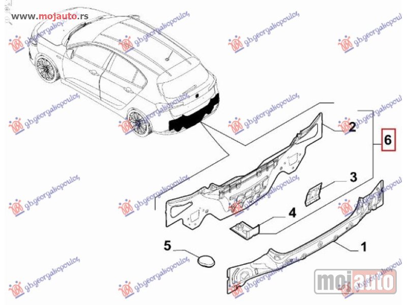 Glavna slika -  ZADNJI VEZNI LIM (H/B) Fiat tipo 21- -dostupno - MojAuto