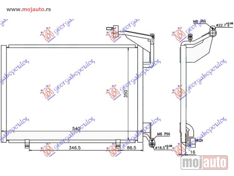 Glavna slika -  HLADNJAK KLIME 1.5 TDCi (570x357x16) Ford b-max 12- -dostupno - MojAuto