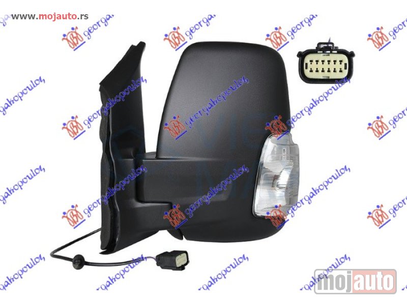 Glavna slika -  RETROVIZOR MEHANICKI KRATKI (MIGAVAC) (POZICIJA 16W) (A KVALITET) (KONVEKSNO STAKLO) Levo Ford transit 19- -dostupno - MojAuto