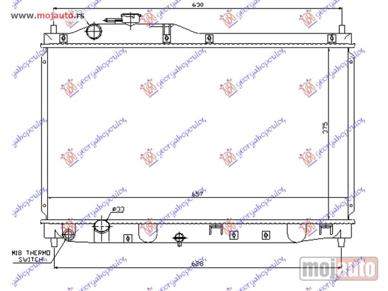 Glavna slika -  HLADNJAK MOTORA 2.0i 16V VTEC (37.5x65.8x16) Honda s2000 01-09 -dostupno - MojAuto