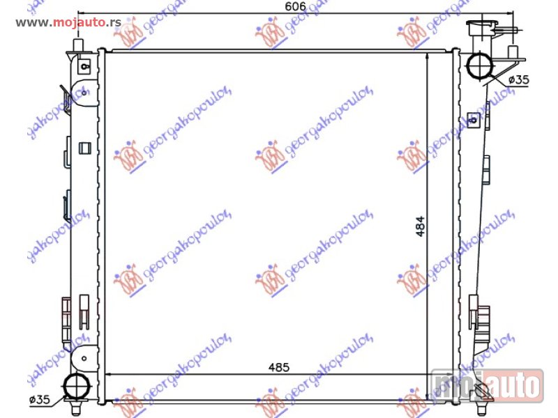 Glavna slika -  HLADNJAK MOTORA 1.7/2.0 CRDi DIZEL (MAN) (485x470x16) (CESKA) (KOYO) Kia sportage 14-15 -dostupno - MojAuto