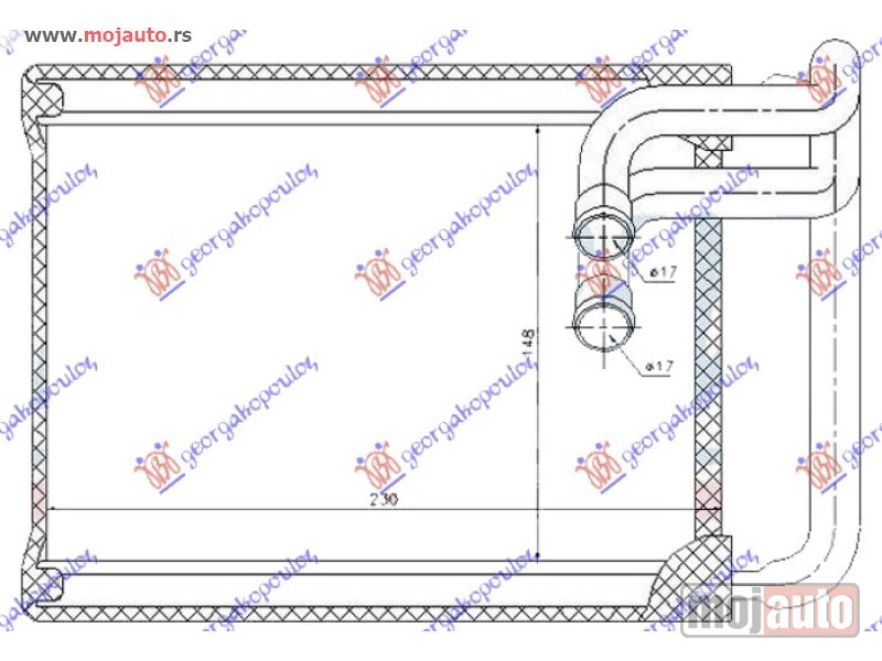 Glavna slika -  GREJAC KABINE (150x220x26) Hyundai sonata 06-11 -dostupno - MojAuto