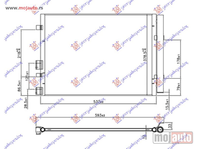 Glavna slika -  HLADNJAK KLIME 1.1/1.4 CRDi (505x365x12) Hyundai i20 12-14 -dostupno - MojAuto