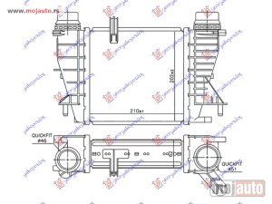Glavna slika - HLADNJAK INTERKULERA 1.5 dCi DIZEL (210x202x62) Renault clio 09-13 -dostupno - MojAuto