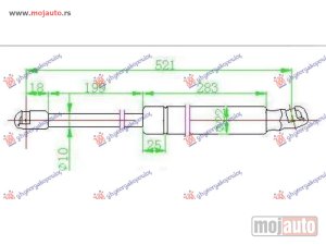 NOVI: delovi  AMORTIZER GEPEK VRATA (521L-475N) Vw tiguan 07-11 -dostupno