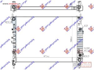 NOVI: delovi  HLADNJAK MOTORA 2.2 TDCi DIZEL (AUTO) (670x500x34) (KOYO) Opel antara 06-15 -dostupno