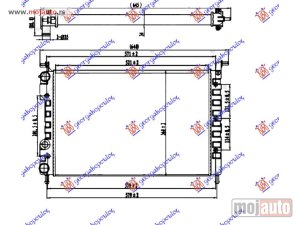 NOVI: delovi  HLADNJAK MOTORA 1.6 BENZIN (52x34.9x34) -00 Fiat palio 99-04 -dostupno