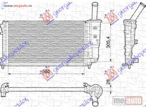 NOVI: delovi  HLADNJAK MOTORA 1.4i 16V (+/-AC) (58x30.5) Fiat punto 03-11 -nedostupno