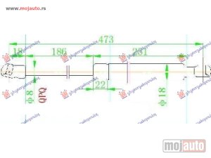 NOVI: delovi  AMORTIZER GEPEK VRATA (470L-480N) Fiat idea 04-10 -dostupno
