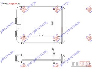 NOVI: delovi  GREJAC KABINE (210x188) (TIP DELFI) Opel astra h 04-10 -dostupno