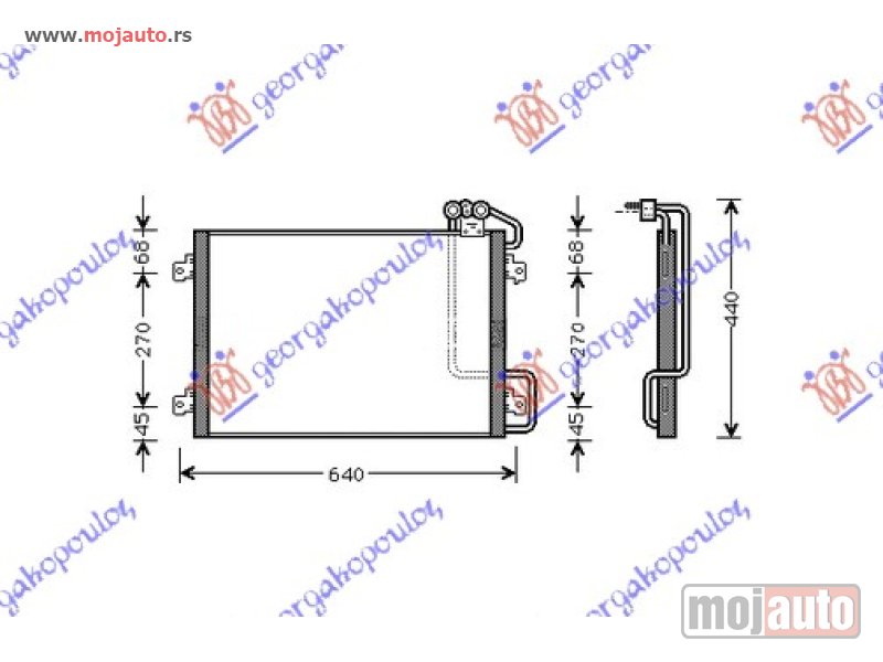Glavna slika -  HLADNJAK KLIME (540x385) Renault megane scenic 99-03 -dostupno - MojAuto