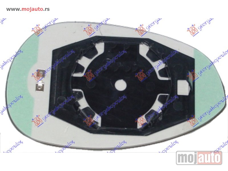 Glavna slika -  STAKLO RETROVIZORA SA GREJACEM (KONVEKSNO) Levo Fiat grande punto 05-12 -dostupno - MojAuto
