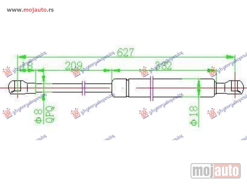 Glavna slika -  AMORTIZER GEPEK VRATA (627L-660N) Bmw series 3 (e46) compact 01-05 -dostupno - MojAuto