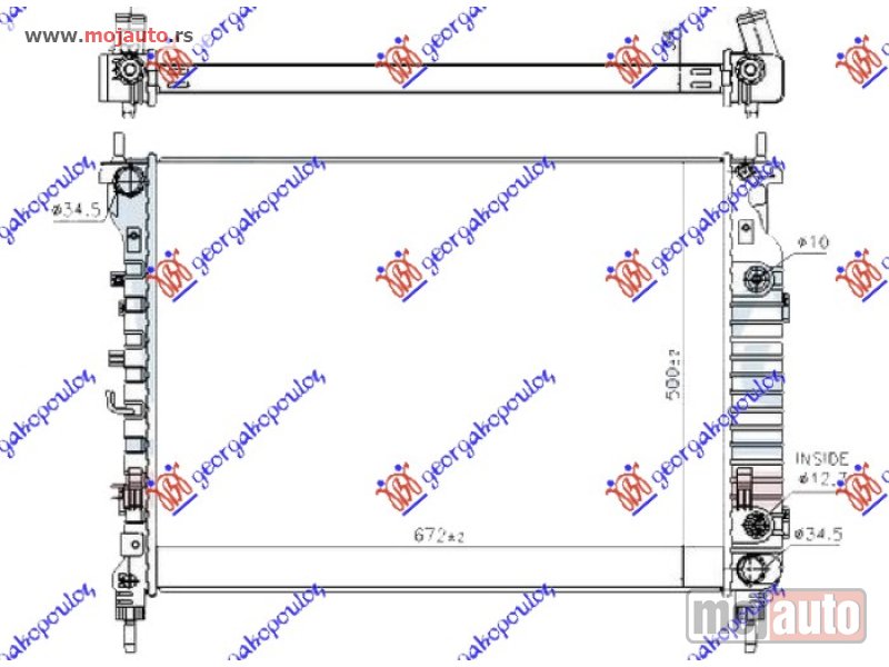 Glavna slika -  HLADNJAK MOTORA 2.2 TDCi DIZEL (AUTO) (670x500x34) (KOYO) Opel antara 06-15 -dostupno - MojAuto