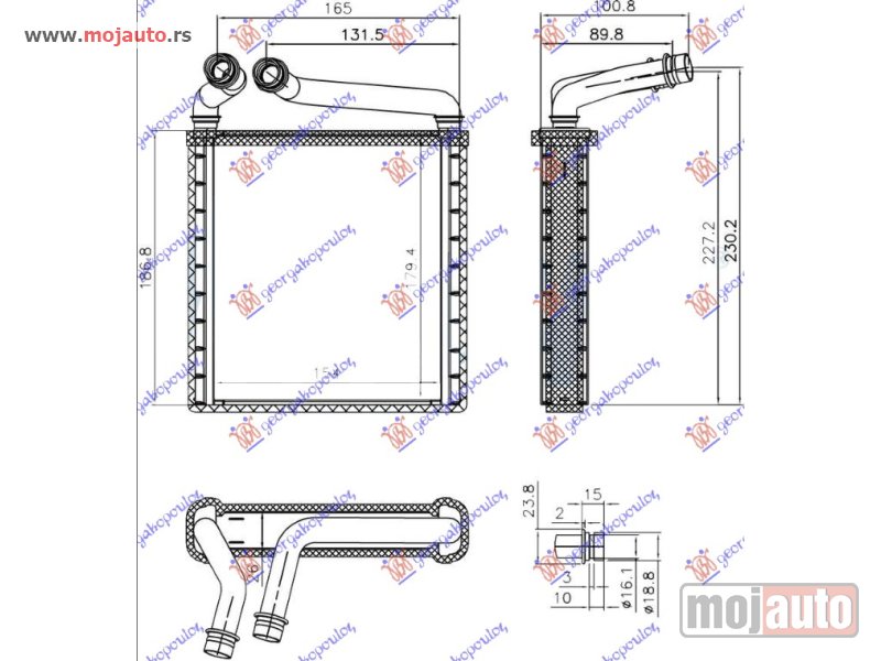 Glavna slika -  GREJAC KABINE (153x180X26) (TIP DENSO) Vw golf plus 04-09 -dostupno - MojAuto