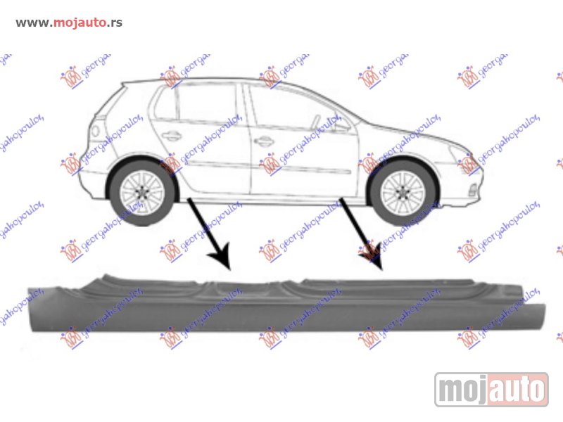 Glavna slika -  SAJTNA 5 VRATA Desno Vw golf v 04-08 -dostupno - MojAuto