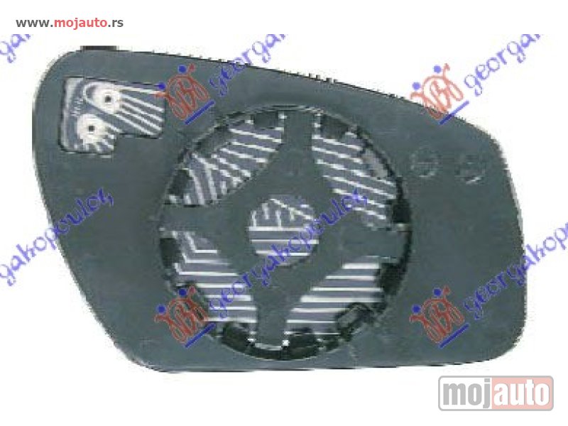 Glavna slika -  STAKLO RETROVIZORA SA GREJACEM 2006- (KONVEKSNO) Levo Ford fiesta 02-08 -dostupno - MojAuto