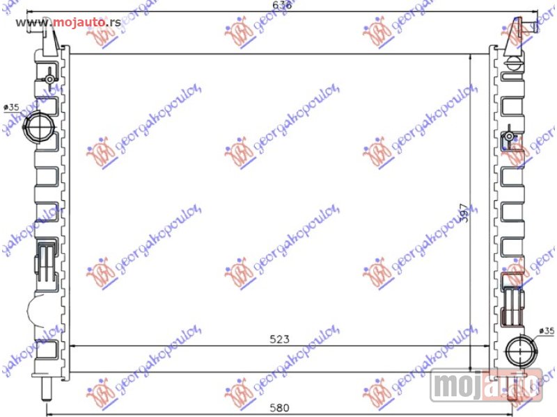 Glavna slika -  HLADNJAK MOTORA 1.3 JTD (523x397x34) 03- Fiat palio 99-04 -dostupno - MojAuto
