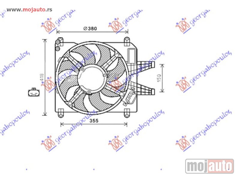 Glavna slika -  VENTILATOR KOMPLET (1.8/2.0 BENZIN) (+/-AC) Fiat multipla 98-04 -dostupno - MojAuto