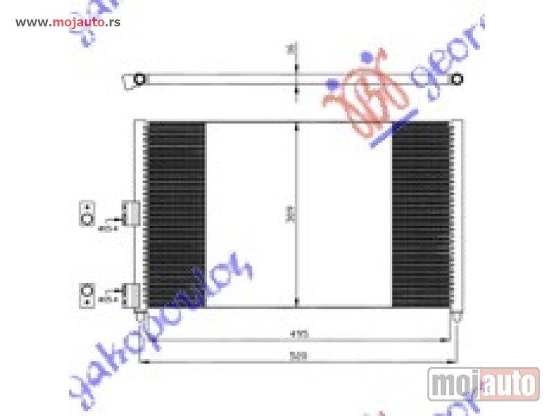 Glavna slika -  HLADNJAK KLIME 1.6/1.9 JTD (500x310) Fiat punto 03-11 -dostupno - MojAuto