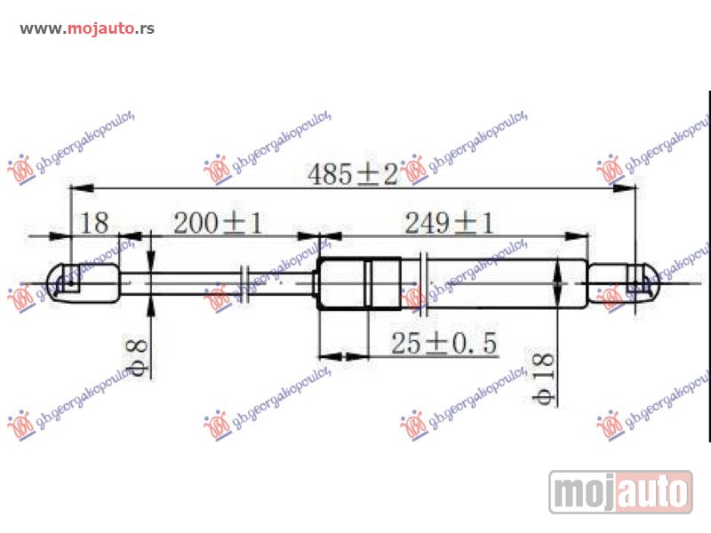 Glavna slika -  AMORTIZER GEPEK VRATA (485L-420N) Kia ceed 3d 07-10 -dostupno - MojAuto